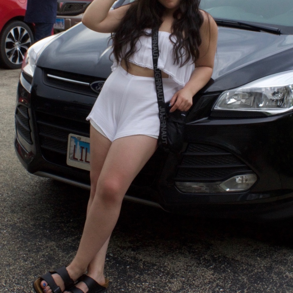White cutout romper